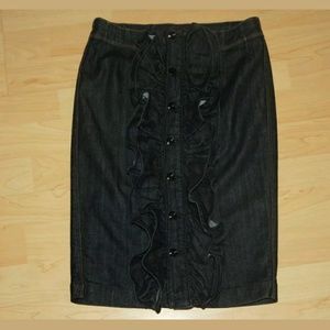 7 For All Mankind Jean Denim Skirt 24 Midi Pencil